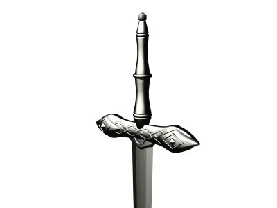 Medieval Sword 3D model 7