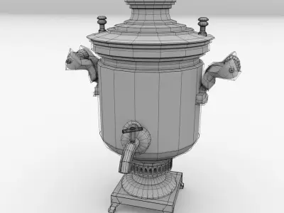 Samovar russian coffee pot 3D model
