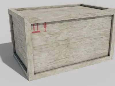 Wooden Crate Low-poly 3D model 5