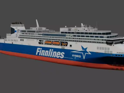  Passenger Ro-Ro Cargo Ship FINNSIRIUS Low-poly 3D model