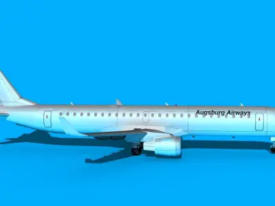 Embraer Emb-190 Augsburg Airways 3D model