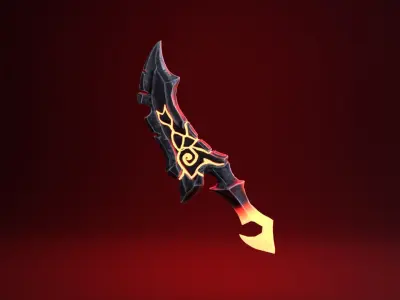 Fantasy Knife - Fire Version Low-poly 3D model