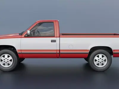 Chevrolet K-1500 Long Bed 1989 3D print model