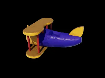 Wooden Airplane Toy 3D model