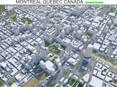 Montreal Downtown Quebec Canada Low-poly 3D model