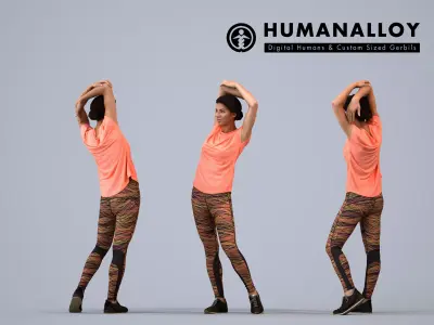 00070Gabriela003 - Adult Black woman exercising in summer 3D model