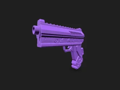 Gun Scifi- Keychain Free 3D print model