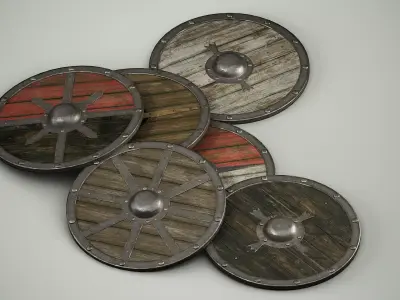 Medieval Modular Sheilds pack vol1 Low-poly 3D model