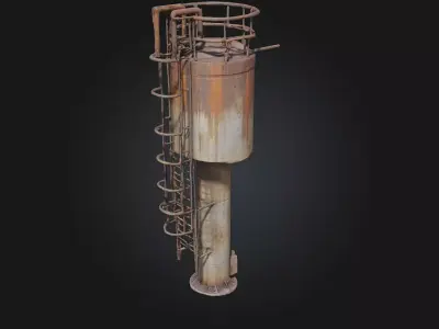 Rusty Silo Tower  Industrial Decay with Rural Character 3D model