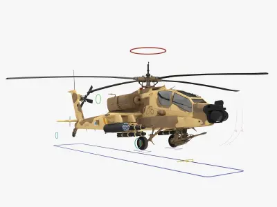 AH64A Apache Helicopter Rigged Collection 