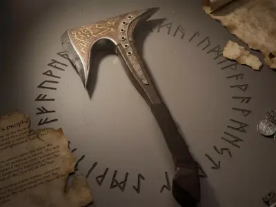 Ultra-Realistic High-Poly Leviathan Axe - Cinematic 3D Asset 3D model