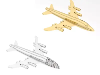 Airplane jewelry pendant 3D print model