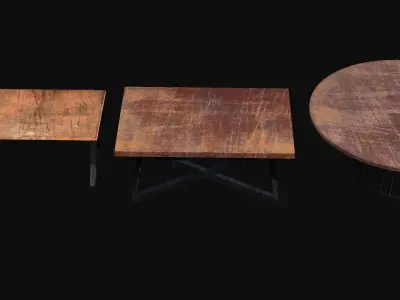 Rusty Broken Table Low-poly 3D model