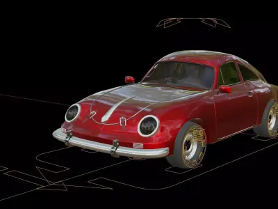 Porsche 356 Coupe 3D model by nickyreignz