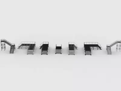 Industrial Staircases set  3D model