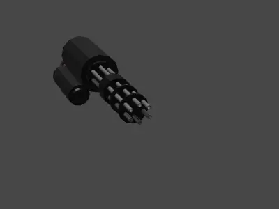 Machine Gun Low Poly Low-poly 3D model