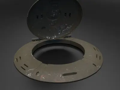 PRB Damaged Tank Hatch Low-poly 3D model