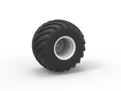 Wheel from vintage monster truck Scale 1 to 25 3D print model