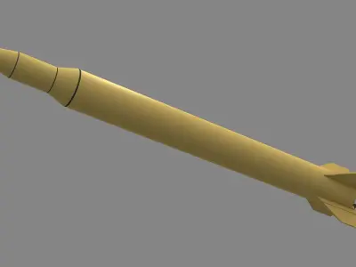 Ghadr-110 Iranian Ballistic Missile Low-poly 3D model