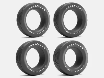 Goodyear Polyglas Tires - 4 Sizes 3D print model