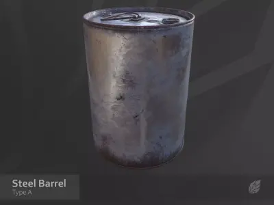 Steel Barrel - Type A Low-poly 3D model