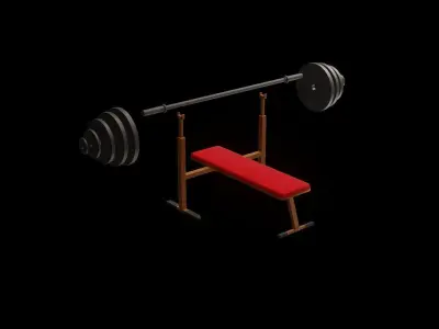 Low Poly bench press Free low-poly 3D model
