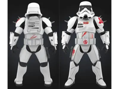 Spike Trooper Low-poly 3D model