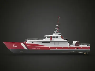Fast Patrol Boat 30 Meters Low-poly 3D model