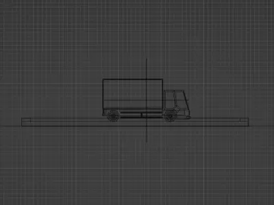 Low Poly truck toy on square 3D model