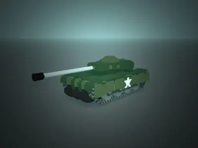 War tank Voxel  Low-poly 3D model