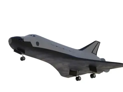 Spaceship And Satellite Low-poly 3D model