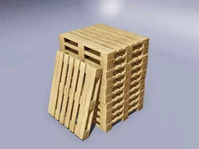Wood Pallets Low-poly 3D model