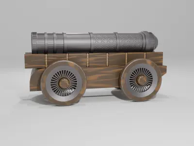 Ottoman Medieval Cannon Low-poly 3D model