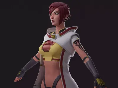 Rigged Female Character Free low-poly 3D model