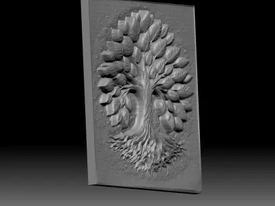 Tree of Life bas-relief design 3D print model