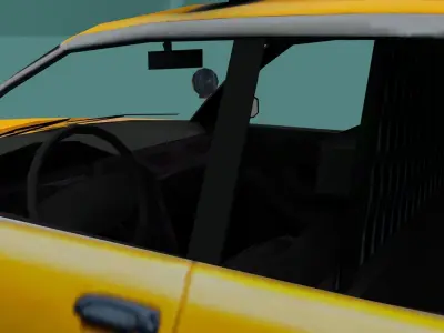New York taxi car Low-poly 3D model