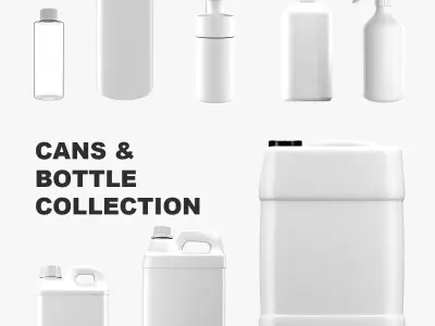 Cans Bottle Collection 3D model