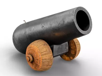 Ancient Medieval Cannon Low-poly 3D model