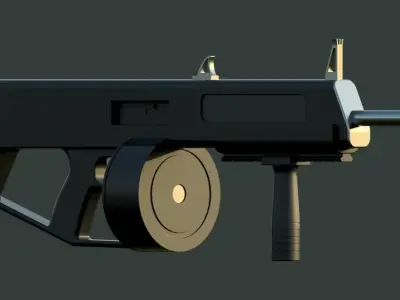 AA-12 shotgun 3D model 3D model
