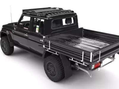 TOYOTA LAND CRUISER 4PUERTAS ENGINE CON INTERIOR Low-poly 3D model