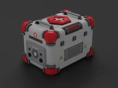 Futuristic Medical Kit Box Free low-poly 3D model