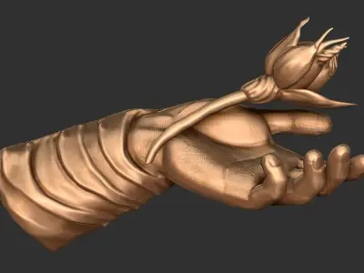 Hand with Flower - Wall Vases 3D print model