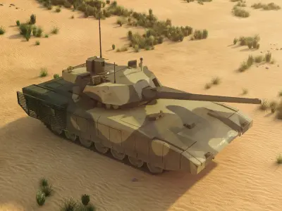 T14 Armata Rigged and animated 3D model