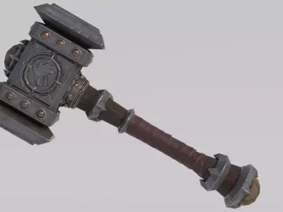 Doomhammer from WoW Low-poly 3D model