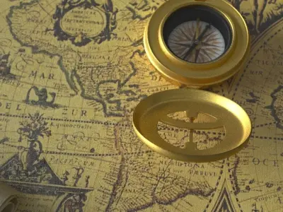 Kompass MAP treasure 3D model