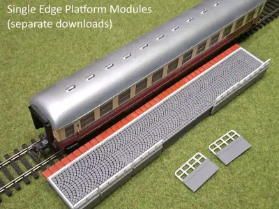 Single Edge Platform end barriers modules 1-87 FDM color FREE Free 3D print model