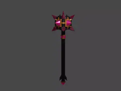 Stylized Glow Mace - Angular Mesh Low-poly 3D model