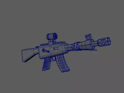 Fantacy gun Low-poly 3D model
