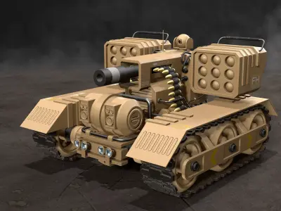UGV Concept-3B-Desert-Clean Low-poly 3D model