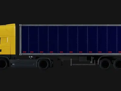 Cargo Truck Low-poly 3D model from CGTrader